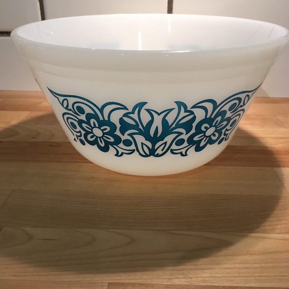 Fire King Vintage Milk Glass Bowl W/Floral